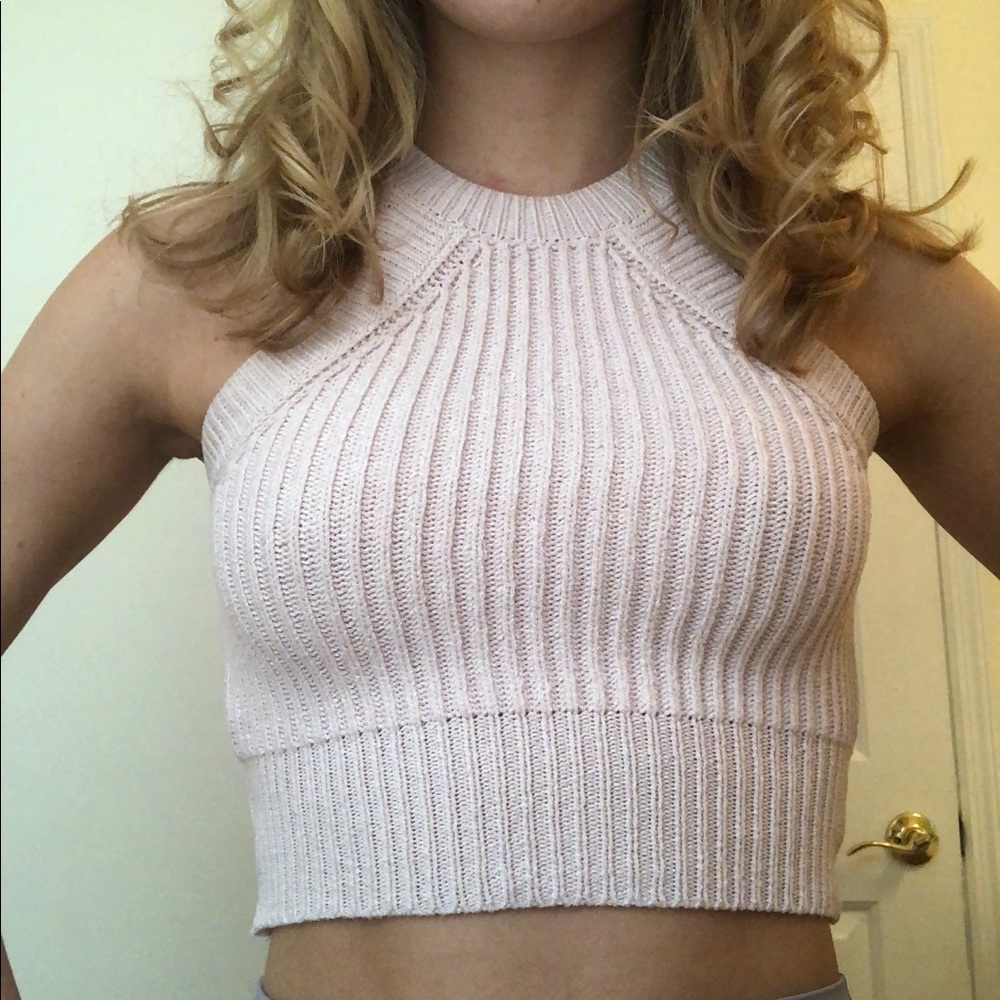 crocheted knit crop top
